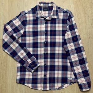 Scotch & Soda Men’s Checked Plaid Long Sleeve Button Down Flannel